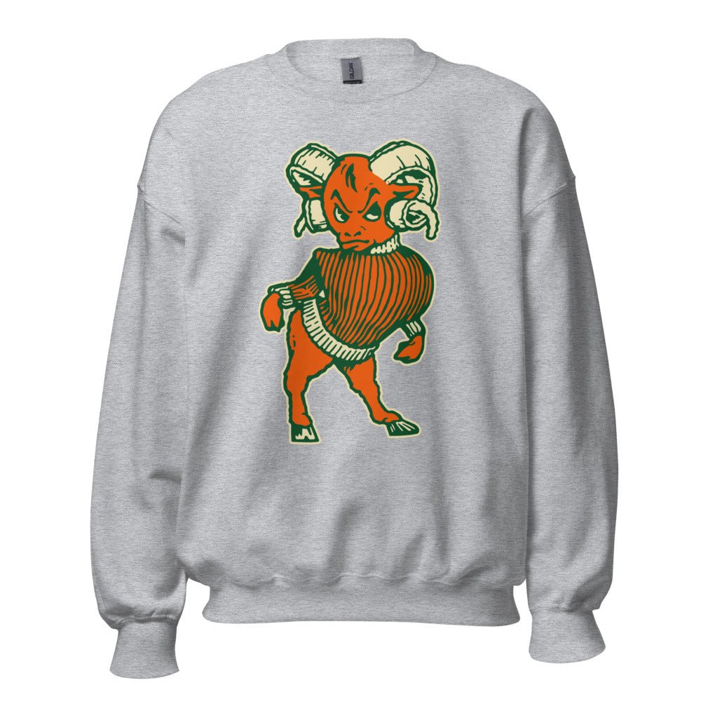 Vintage Colorado State Ram Crew Neck Sweatshirt - 1950s A&M Ram with Attitude Art Sweatshirt - rivalryweek