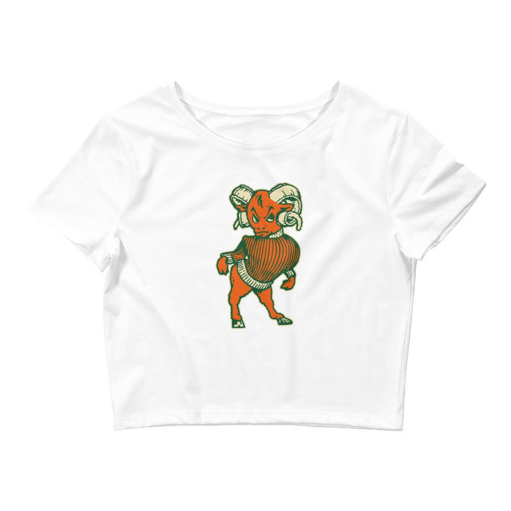 Vintage Colorado State Ram Crop Top - 1950s A&M Ram with Attitude Art Crop Top - rivalryweek