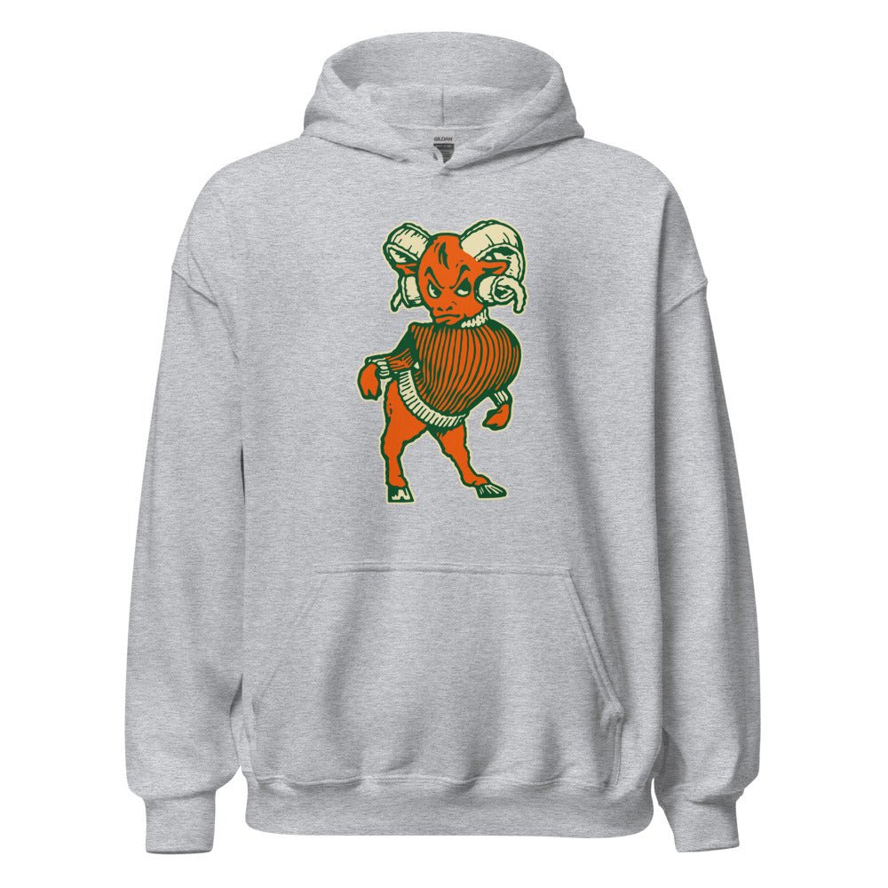 Vintage Colorado State Ram Hoodie - 1950s A&M Ram with Attitude Art Hoodie - rivalryweek