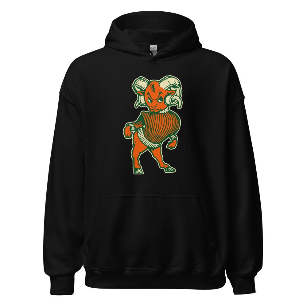 Vintage Colorado State Ram Hoodie - 1950s A&M Ram with Attitude Art Hoodie - rivalryweek