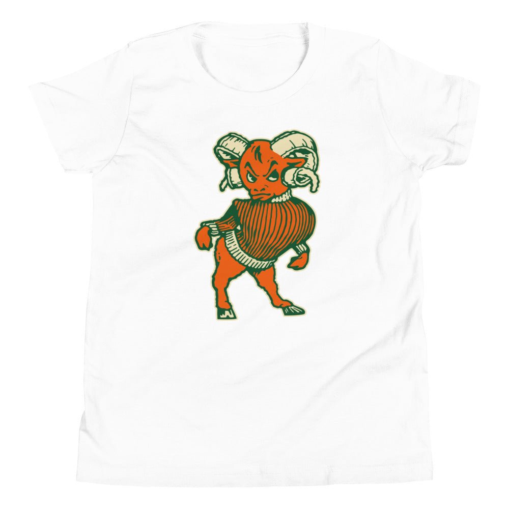 Vintage Colorado State Ram Kids Youth Shirt - 1950s A&M Ram with Attitude Art Youth Staple Tee - rivalryweek