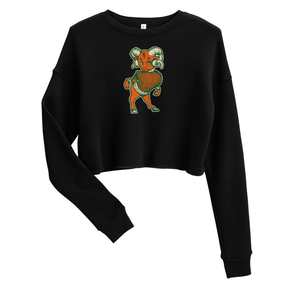Vintage Colorado State Ram Women's Cropped Sweatshirt - 1950s A&M Ram with Attitude Art Cropped Sweatshirt - rivalryweek