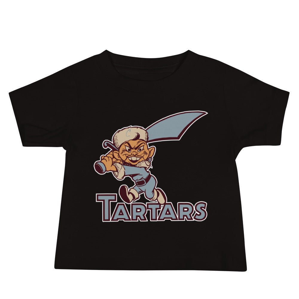 Vintage Compton College Baby T Shirt - 1950s Tartars Mascot Art Baby Staple Tee - rivalryweek