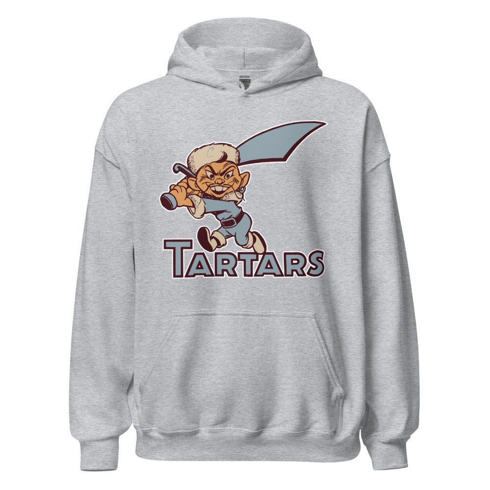 Vintage Compton College Hoodie - 1950s Tartars Mascot Art Hoodie - rivalryweek