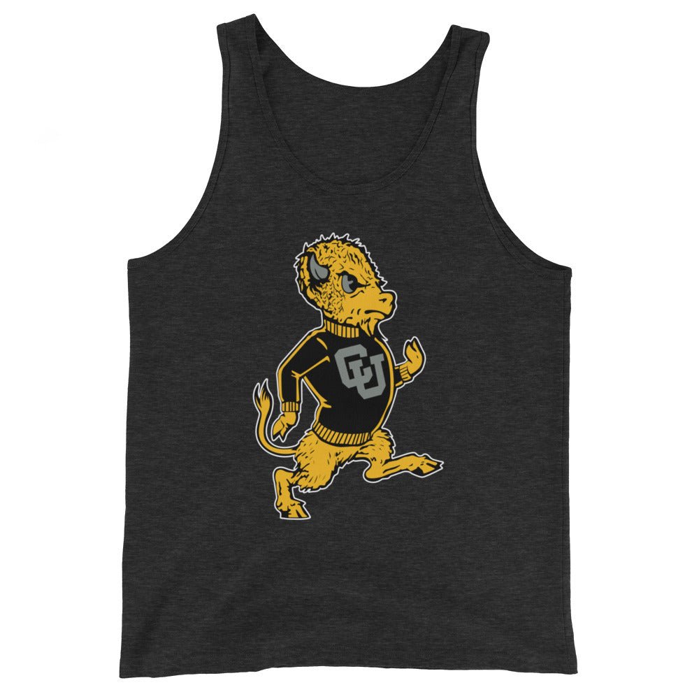 Vintage CU Boulder Men's Tank Top - 1950s Marching Buffalo Art Mens Tank Top - Rivalry Week