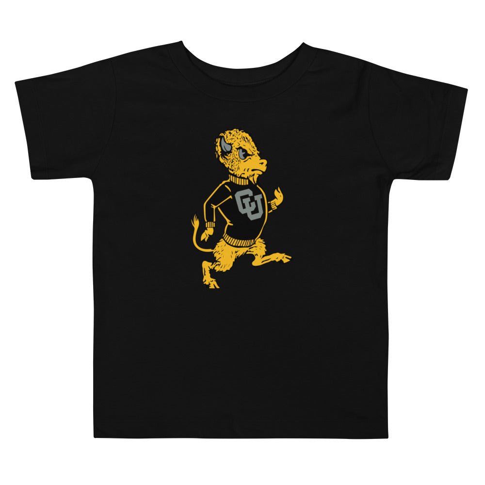 Vintage CU Boulder Toddler T Shirt - 1950s Marching Buffalo Art Toddler Staple Tee - Rivalry Week