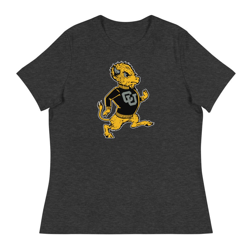 Vintage CU Boulder Women's Relaxed Shirt - 1950s Marching Buffalo Art W Relaxed T Shirt - Rivalry Week