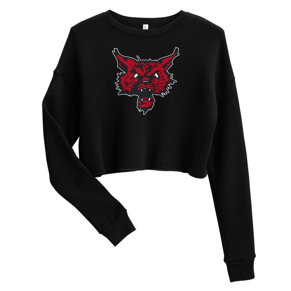 Vintage CWU Women's Cropped Sweatshirt - 1950s Roaring Wildcat Art Cropped Sweatshirt - Rivalry Week