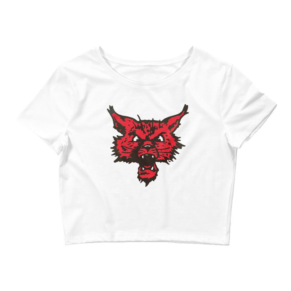 Vintage Davidson Crop Top - 1950s Roaring Wildcat Art Crop Top - Rivalry Week