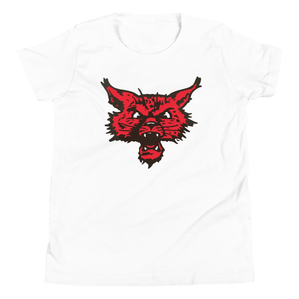 Vintage Davidson Kids Youth Shirt - 1950s Roaring Wildcat Art Youth Staple Tee - Rivalry Week