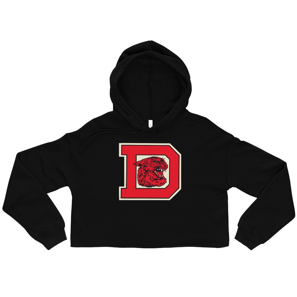 Vintage Davidson Women's Cropped Hoodie - 1920s The Big D Art Cropped Hoodie - Rivalry Week