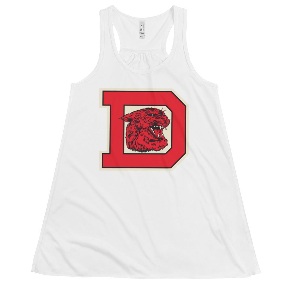 Vintage Davidson Women's Flowy Tank Top - 1920s The Big D Art W Tank Top - Rivalry Week