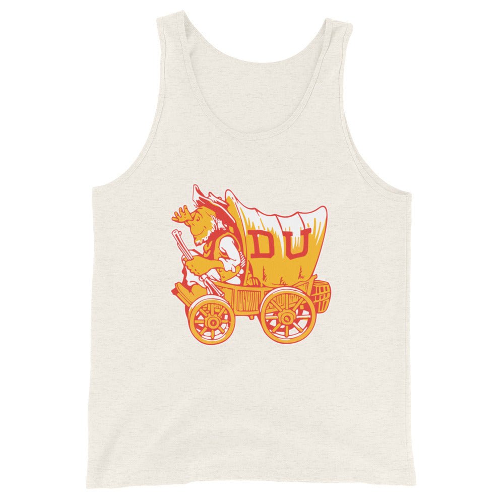 Vintage Denver University Mascot Men's Tank Top - 1950s Covered Wagon Art Mens Tank Top - Rivalry Week