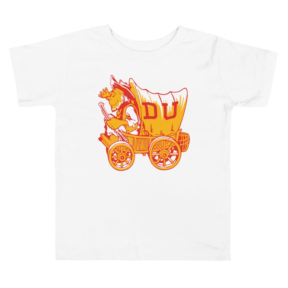 Vintage Denver University Mascot Toddler T Shirt - 1950s Covered Wagon Art Toddler Staple Tee - Rivalry Week