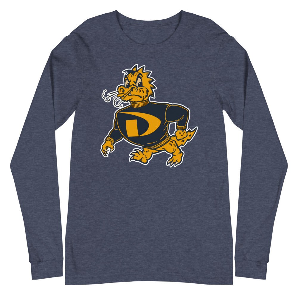 Vintage Drexel Long Sleeve Shirt - 1950s Strutting Dragon Art Long Sleeve Shirt - Rivalry Week