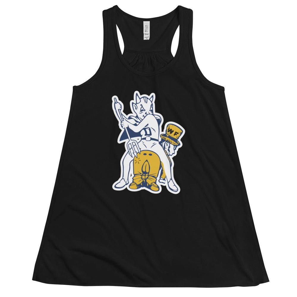 Vintage Duke Blue Devil Rivalry Women's Flowy Tank Top - 1940s Duke v Wake Forest Art W Tank Top - rivalryweek