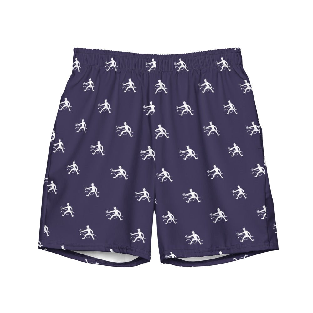 Vintage Duke Blue Devil Swim Trunks - 1920s Classic Silhouette Blue Pattern Swim Trunks - Rivalry Week