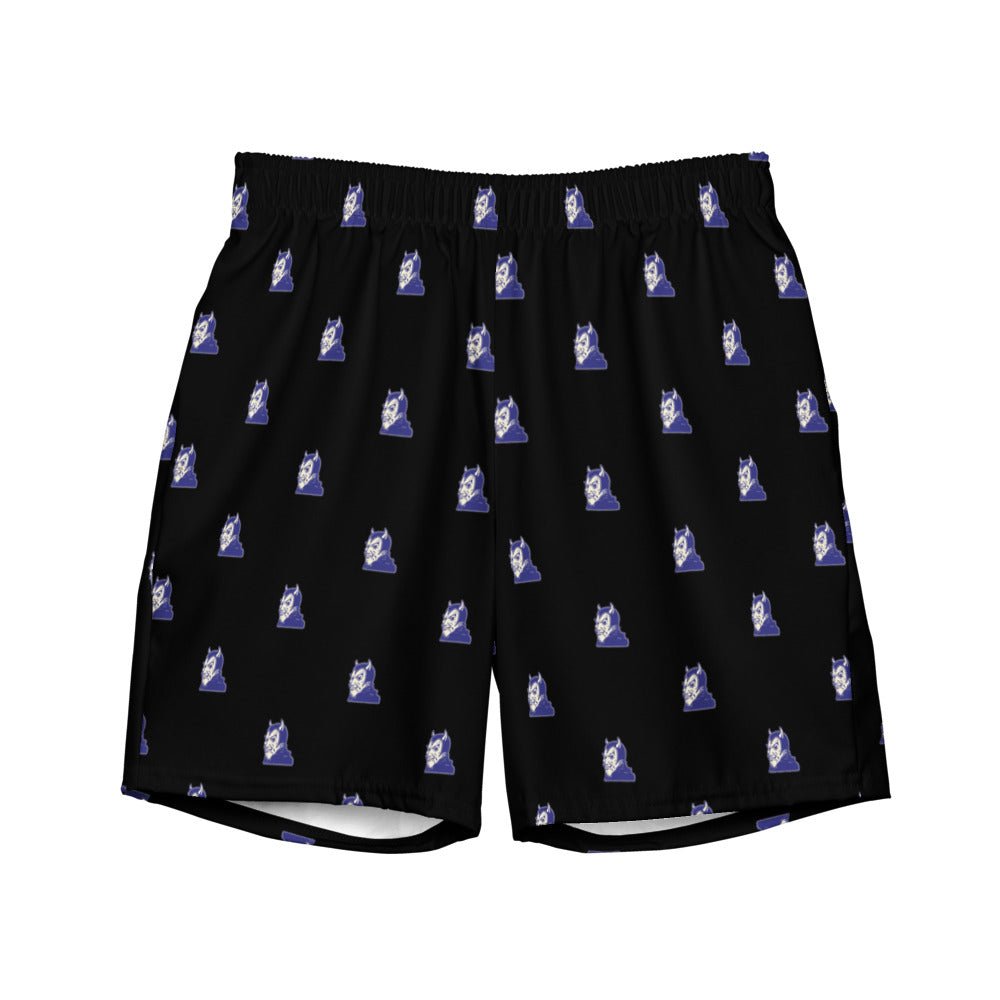 Vintage Duke Blue Devil Swim Trunks - 1940s Dastardly Devil Black Pattern Swim Trunks - Rivalry Week