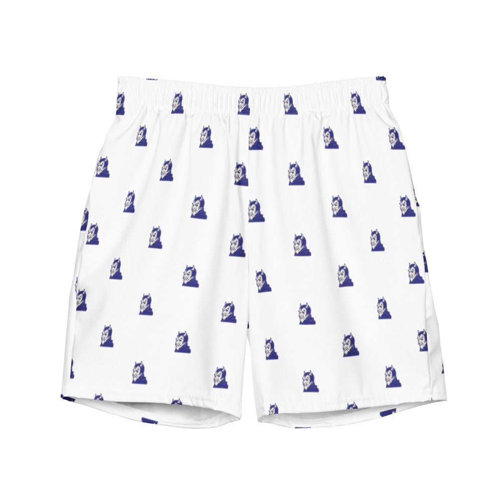 Vintage Duke Blue Devil Swim Trunks - 1940s Dastardly Devil White Pattern Swim Trunks - Rivalry Week