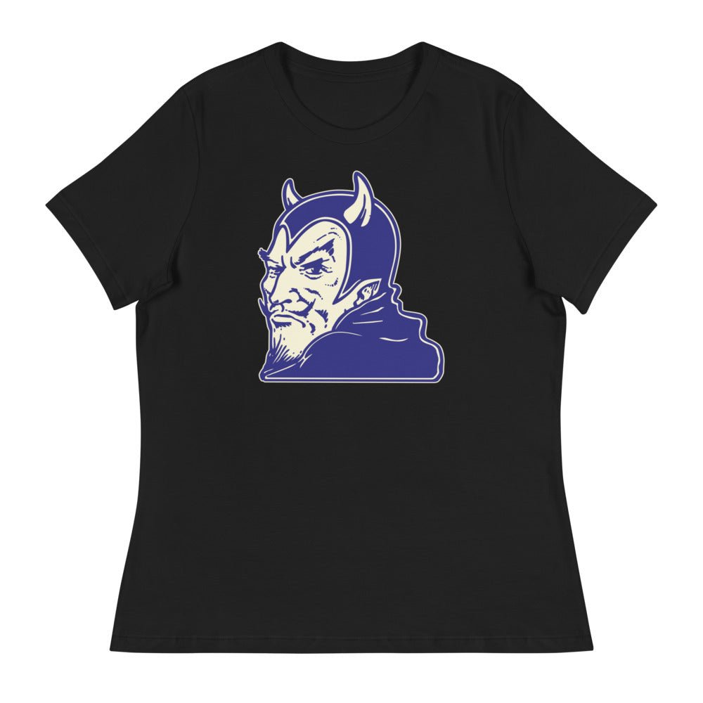 Vintage Duke Blue Devil Women's Relaxed Shirt - 1940s Dastardly Devil Art W Relaxed T Shirt - rivalryweek