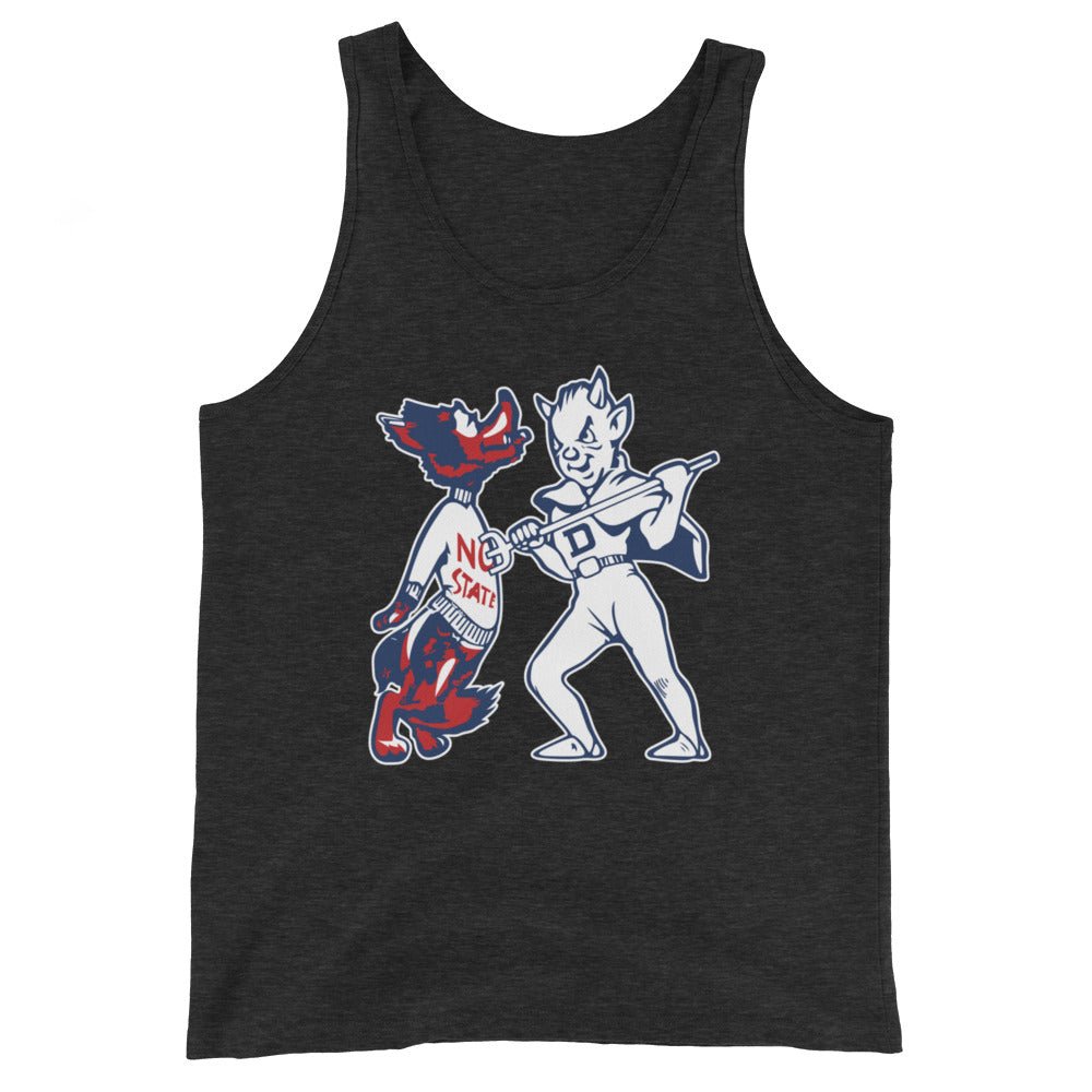 Vintage Duke NC State Rivalry Men's Tank Top - 1940s Silencing the Wolfpack Art Mens Tank Top - rivalryweek