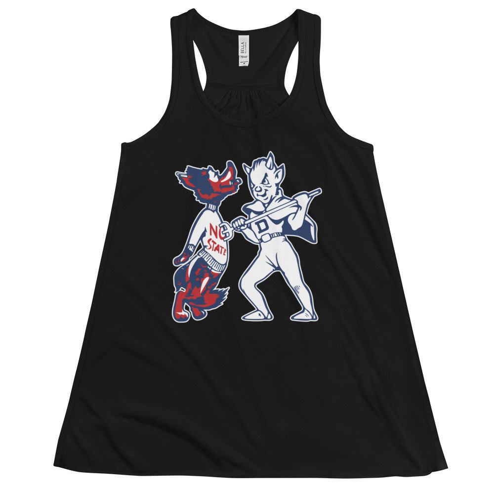 Vintage Duke NC State Rivalry Women's Flowy Tank Top - 1940s Silencing the Wolfpack Art W Tank Top - rivalryweek