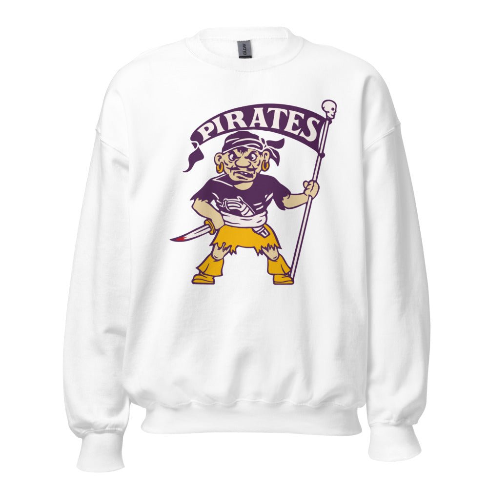 Vintage East Carolina Crew Neck Sweatshirt - 1950s Pirates Mascot Art Sweatshirt - Rivalry Week