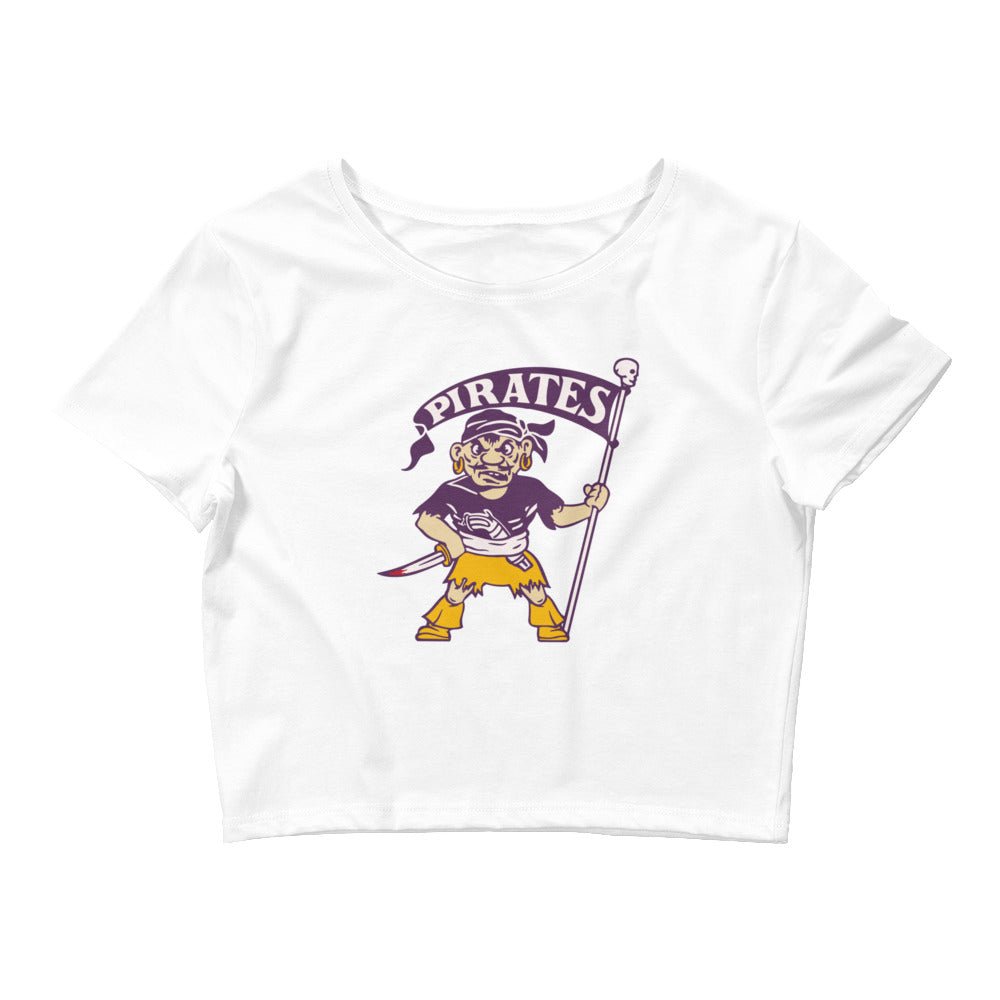 Vintage East Carolina Crop Top - 1950s Pirates Mascot Art Crop Top - Rivalry Week