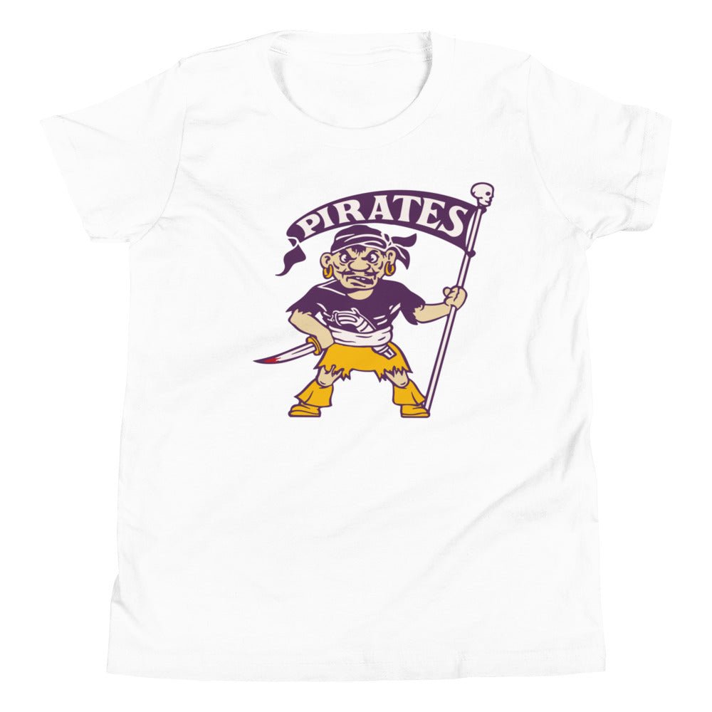 Vintage East Carolina Kids Youth Shirt - 1950s Pirates Mascot Art Youth Staple Tee - Rivalry Week