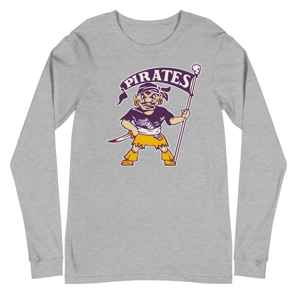 Vintage East Carolina Long Sleeve Shirt - 1950s Pirates Mascot Art Long Sleeve Shirt - Rivalry Week