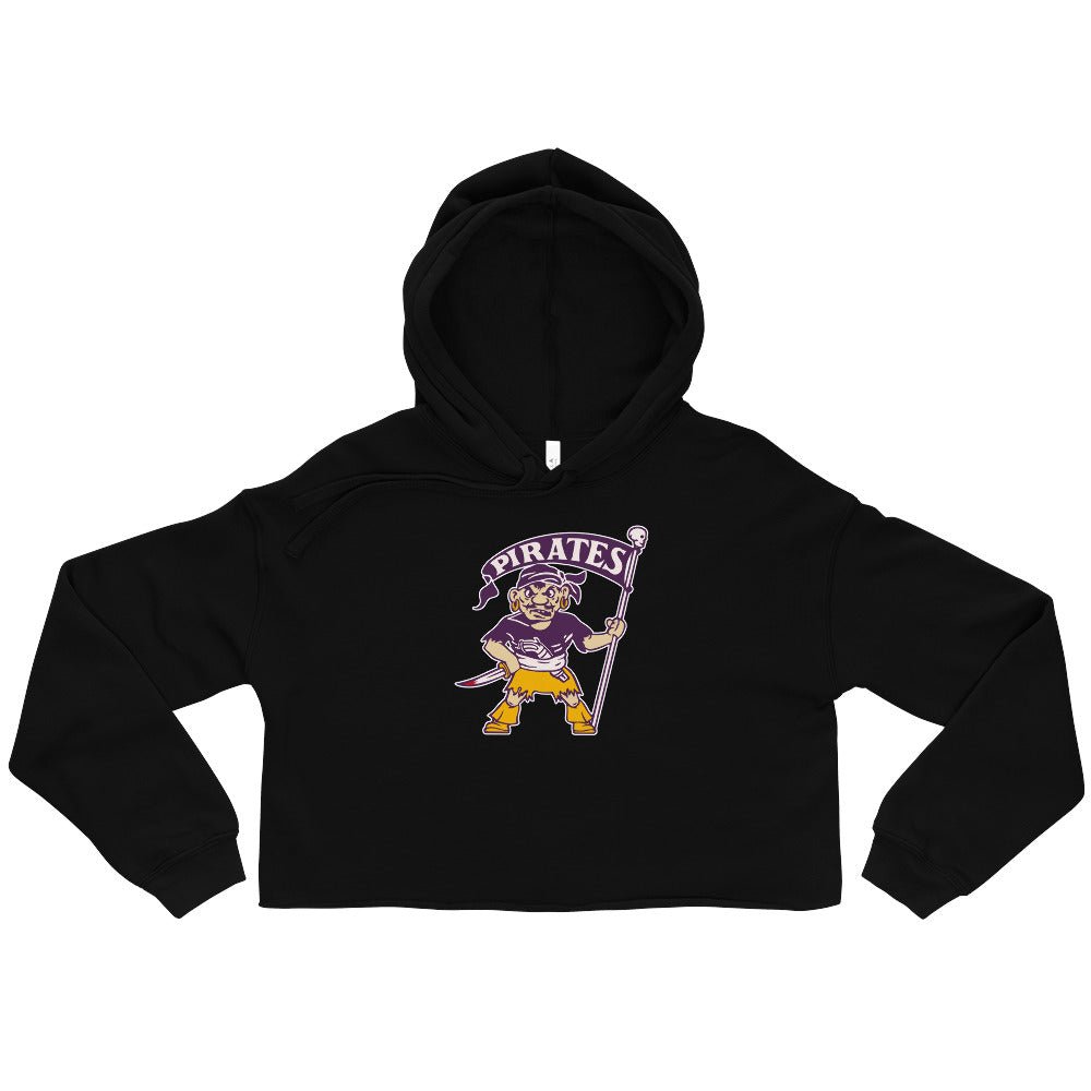 Vintage East Carolina Women's Cropped Hoodie - 1950s Pirates Mascot Art Cropped Hoodie - Rivalry Week