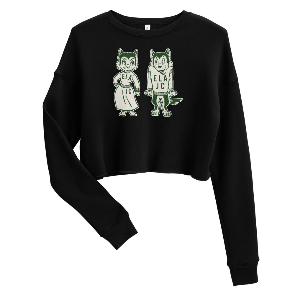 Vintage East Los Angeles College Women's Cropped Sweatshirt - 1950s Huskies in Love Art Cropped Sweatshirt - rivalryweek