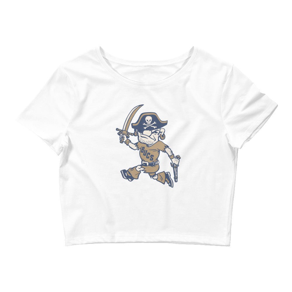 Vintage ETSU Mascot Crop Top - 1950s Bouncing Bucs Art Crop Top - Rivalry Week