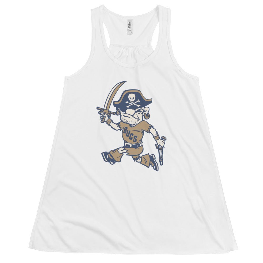 Vintage ETSU Mascot Women's Flowy Tank Top - 1950s Bouncing Bucs Art W Tank Top - Rivalry Week