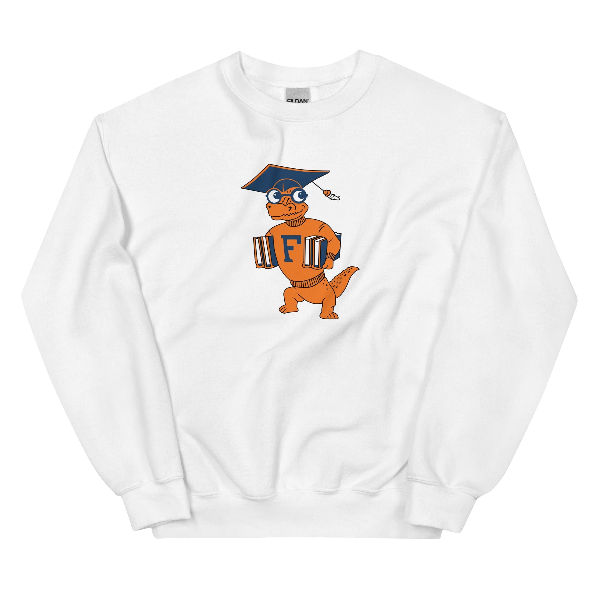 Vintage Florida Graduation Crew Neck Sweatshirt - 1950's Gator Graduate Bookworm Art - rivalryweek