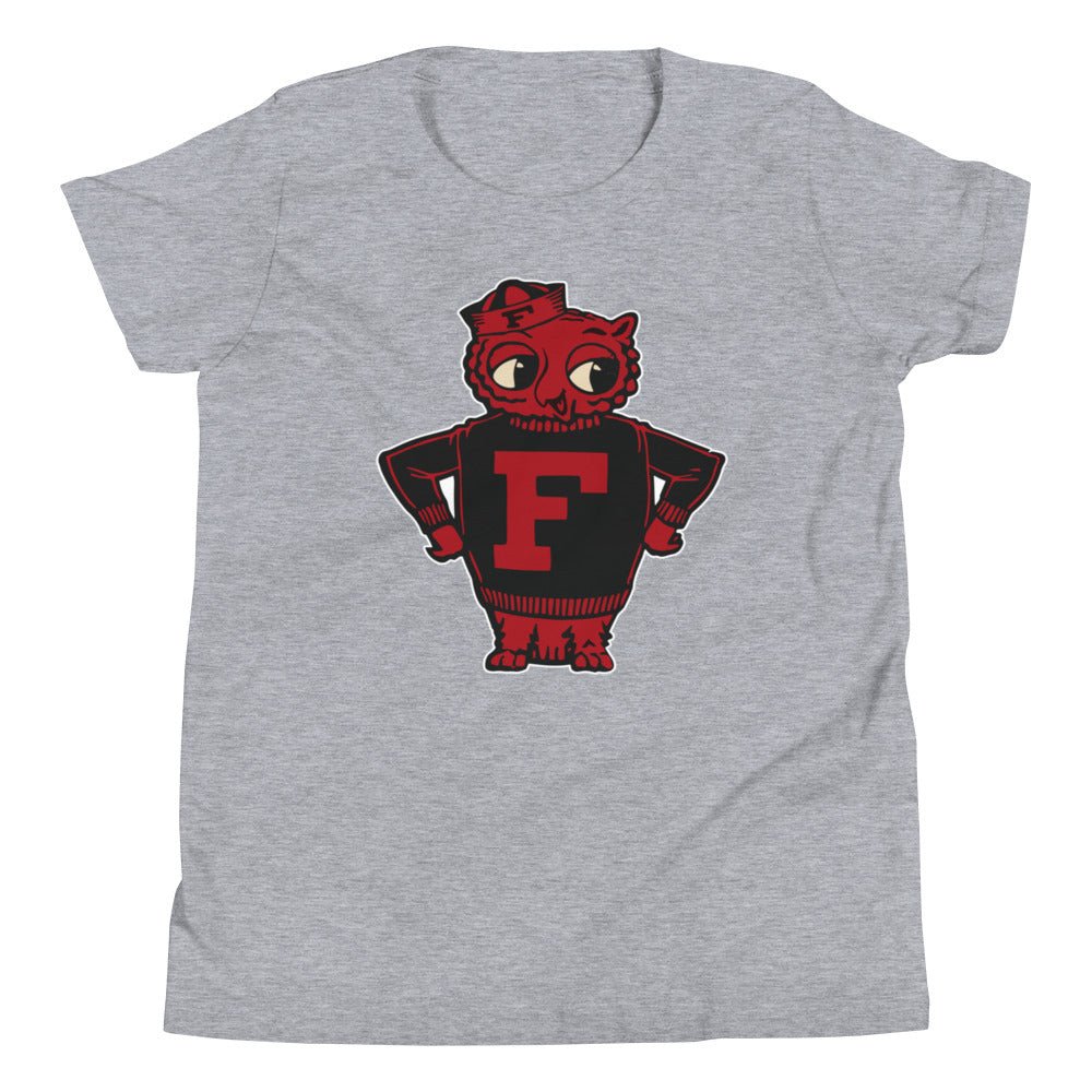 Vintage Foothill College Kids Youth Shirt - 1950 Varsity Owl Mascot Art Youth Staple Tee - rivalryweek