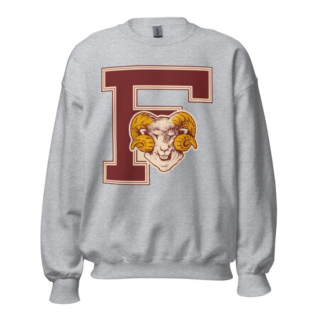 Vintage Fordham Shirt Crew Neck Sweatshirt - 1940s Ram Mascot Art Sweatshirt - Rivalry Week