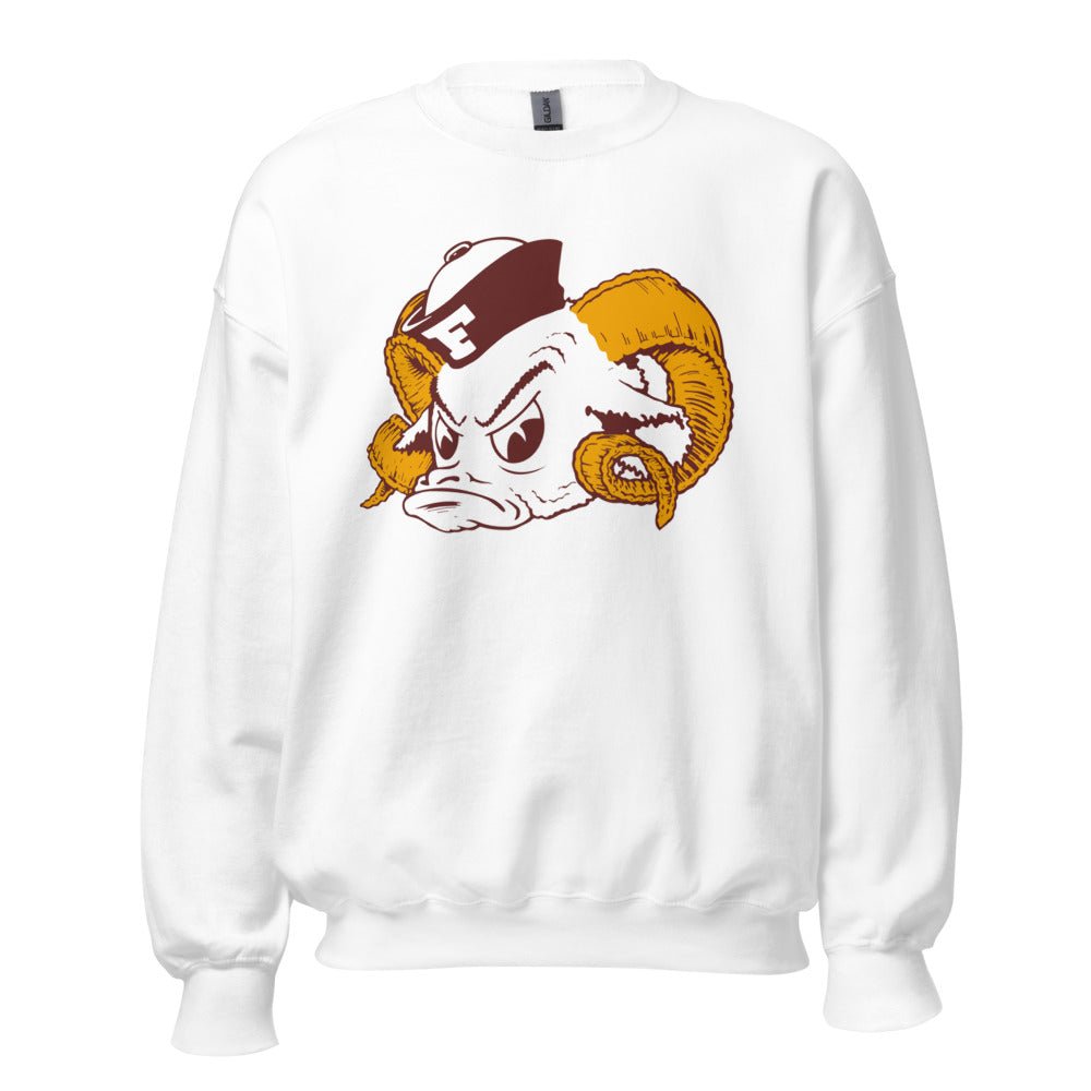 Vintage Fordham Shirt Crew Neck Sweatshirt - 1940s Sailor Ram Art Sweatshirt - Rivalry Week