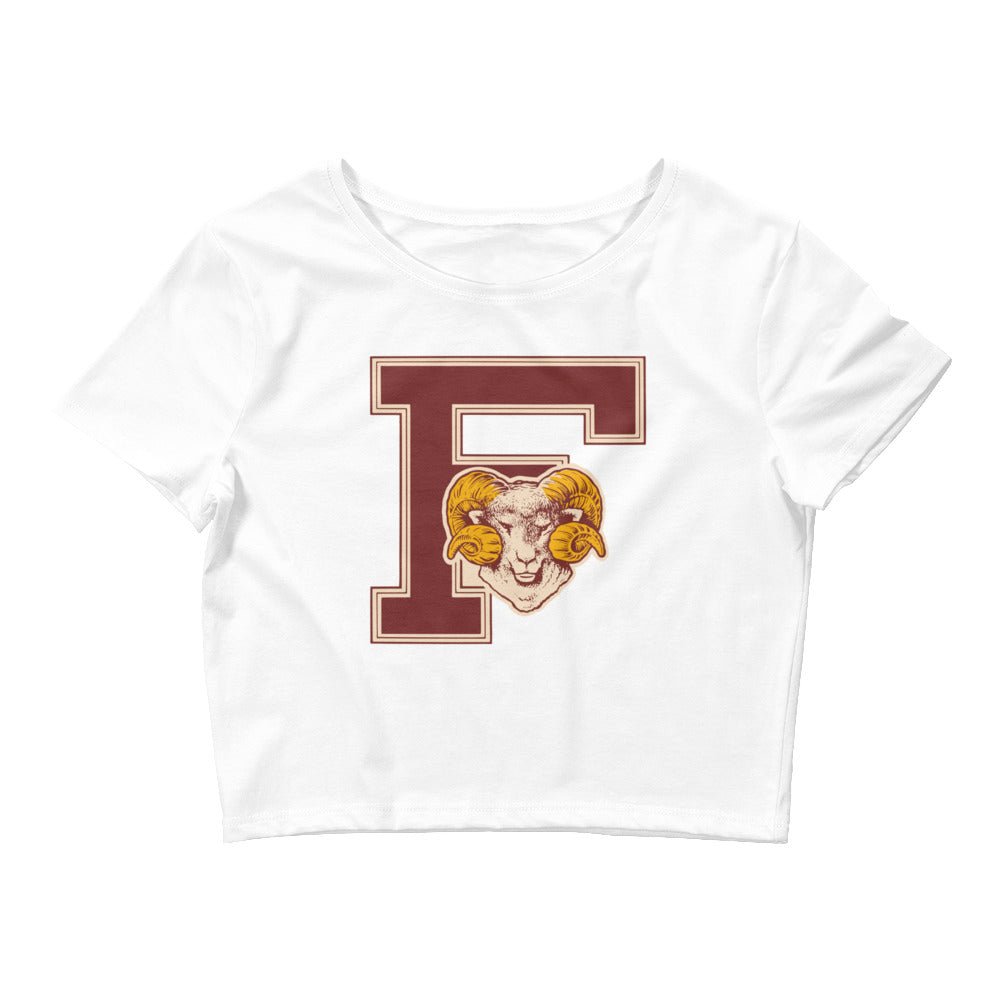 Vintage Fordham Shirt Crop Top - 1940s Ram Mascot Art Crop Top - Rivalry Week