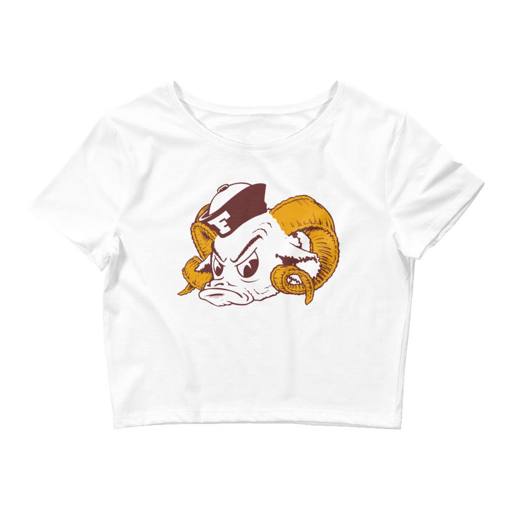 Vintage Fordham Shirt Crop Top - 1940s Sailor Ram Art Crop Top - Rivalry Week