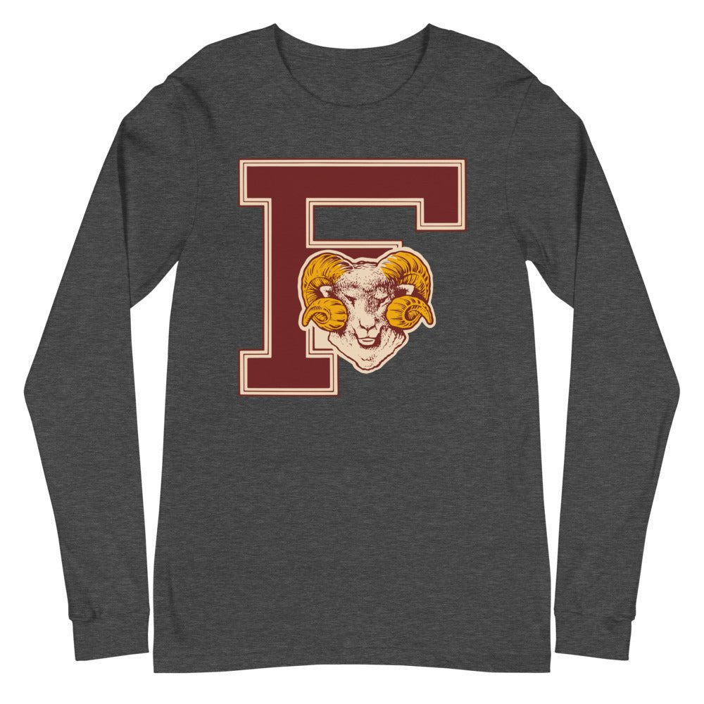 Vintage Fordham Shirt Long Sleeve Shirt - 1940s Ram Mascot Art Long Sleeve Shirt - Rivalry Week