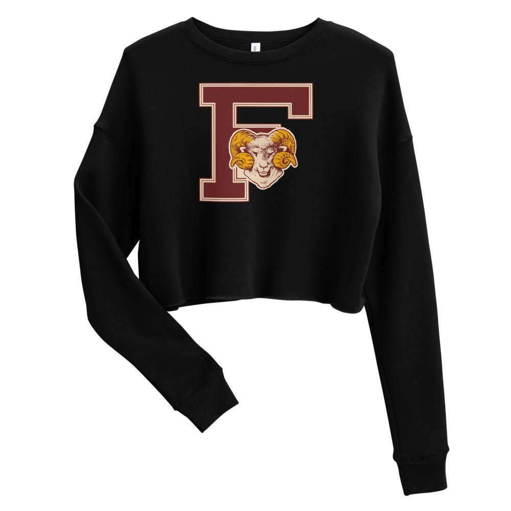 Vintage Fordham Shirt Women's Cropped Sweatshirt - 1940s Ram Mascot Art Cropped Sweatshirt - Rivalry Week