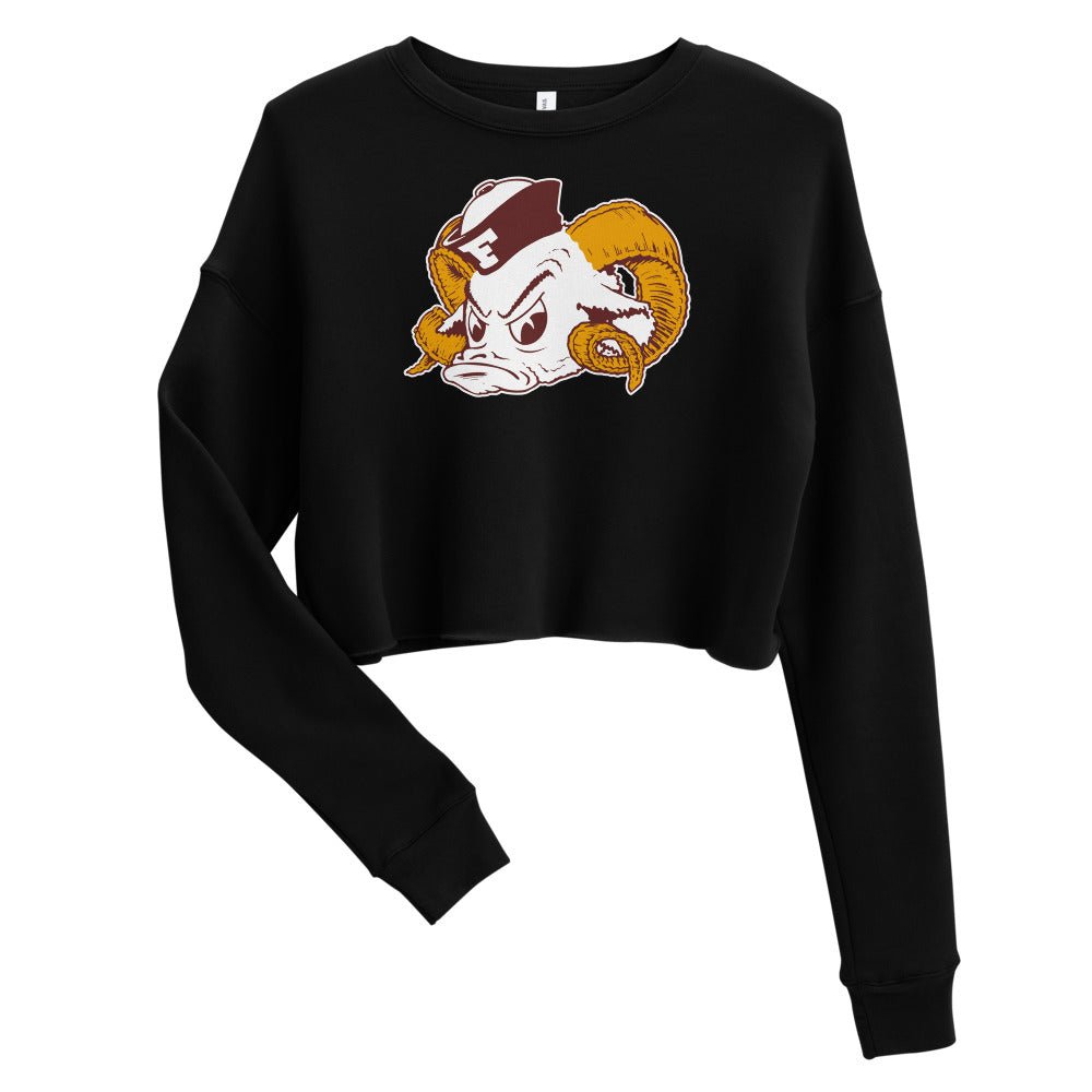 Vintage Fordham Shirt Women's Cropped Sweatshirt - 1940s Sailor Ram Art Cropped Sweatshirt - Rivalry Week