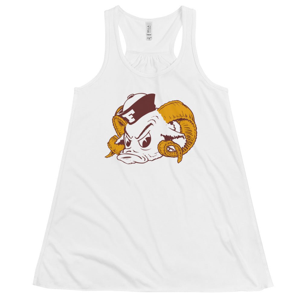 Vintage Fordham Shirt Women's Flowy Tank Top - 1940s Sailor Ram Art W Tank Top - Rivalry Week