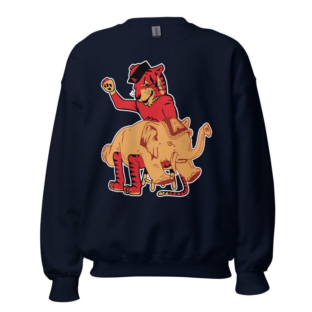 Vintage Funny Auburn Rivalry Crew Neck Sweatshirt - 1960s Tigers vs. Alabama Art Sweatshirt - Rivalry Week