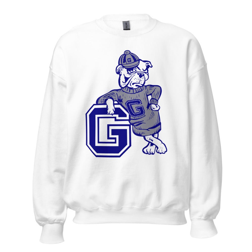 Vintage Georgetown Crew Neck Sweatshirt - 1950s Leaning Hoya Art Sweatshirt - rivalryweek