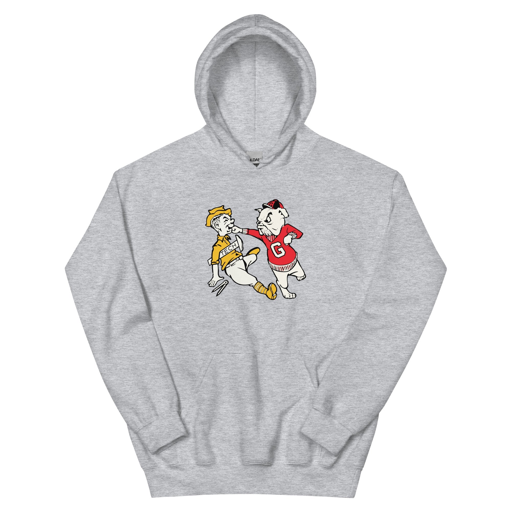 Vintage Georgia Hoodie - Mid Century Bulldogs Art - rivalryweek