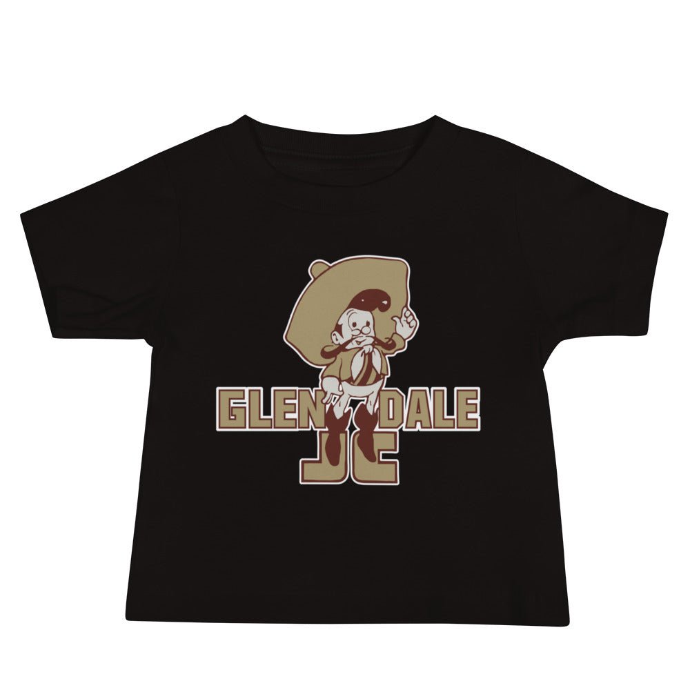 Vintage Glendale Community College Baby T Shirt - 1930s Vaqueros Mascot Art Baby Staple Tee - rivalryweek