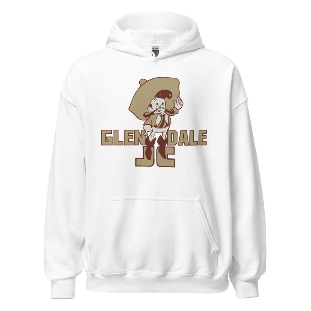 Vintage Glendale Community College Hoodie - 1930s Vaqueros Mascot Art Hoodie - rivalryweek