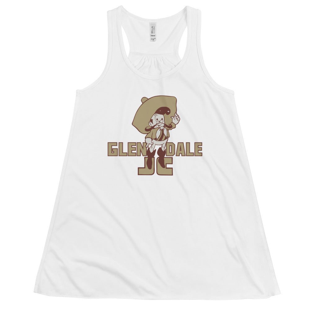 Vintage Glendale Community College Women's Flowy Tank Top - 1930s Vaqueros Mascot Art W Tank Top - rivalryweek